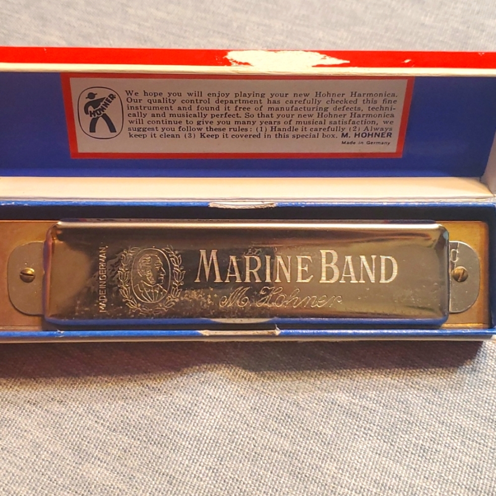 Rare Vintage Harmonica - Germany Hohner Model 364 12 Hole Key of C Marine Band